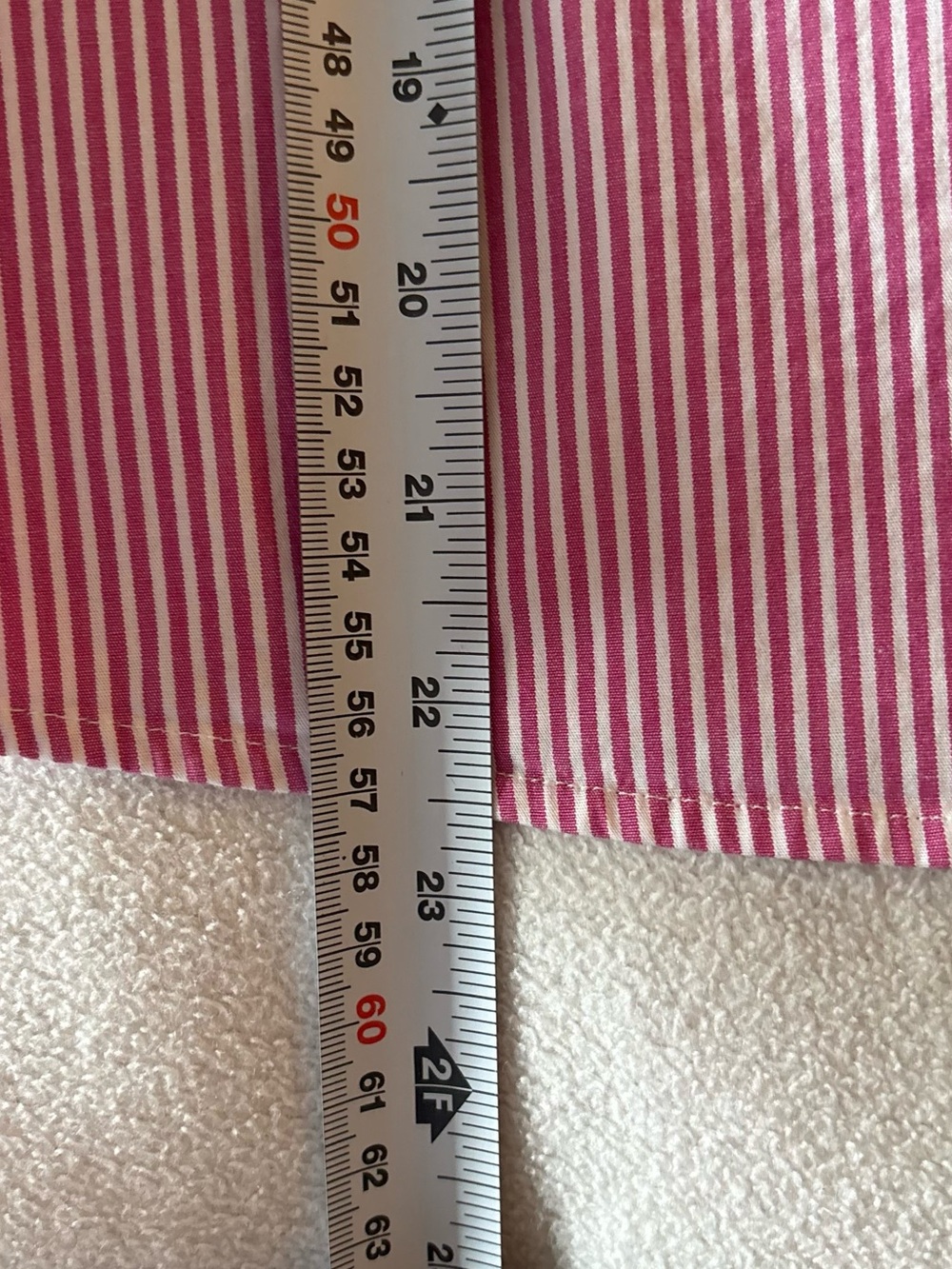 J.Crew Raspberry red and white Striped Ruffle Neck Blouse-size Medium - Picture 8 of 10